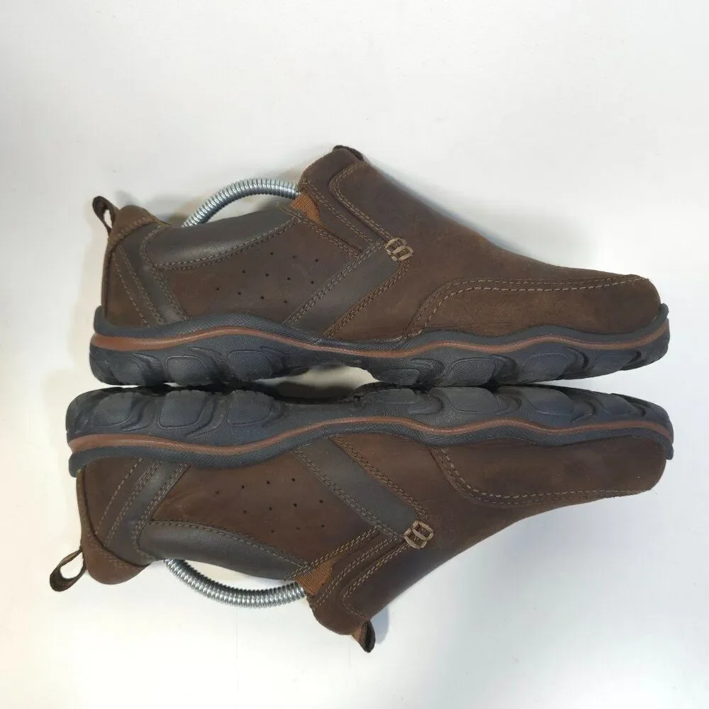 Skechers Relaxed Fit Montz Devent Men's Slip-On Shoes Brown Size 9 Leather 64440